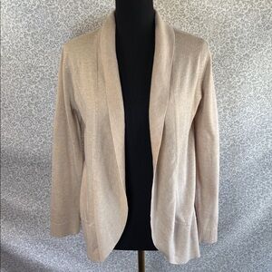 Pointelle Women’s Size M Cream Open Front Cardigan Sweater